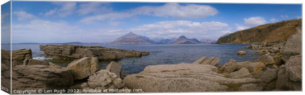 The Cullin mountain Range from Elgol Canvas Print by Len Pugh