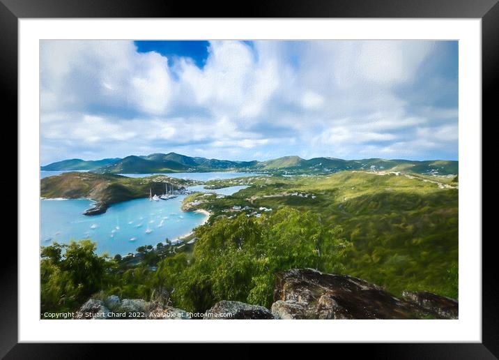  View of English Harbor from Shirley Heights Artwo Framed Mounted Print by Travel and Pixels 