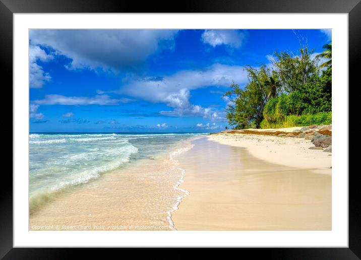 Barbados Beach Framed Mounted Print by Travel and Pixels 
