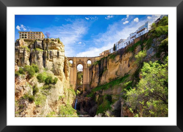Majestic Ronda's New Bridge - C1804-2905-PIN Framed Mounted Print by Jordi Carrio