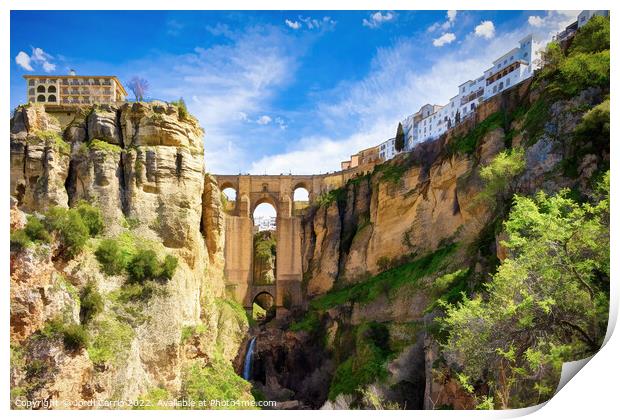 Majestic Ronda's New Bridge - C1804-2905-PIN Print by Jordi Carrio