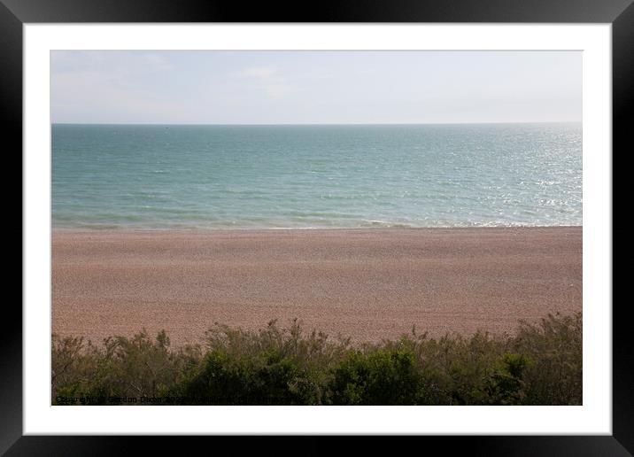 Chesil Bank view of the sea Framed Mounted Print by Gordon Dixon