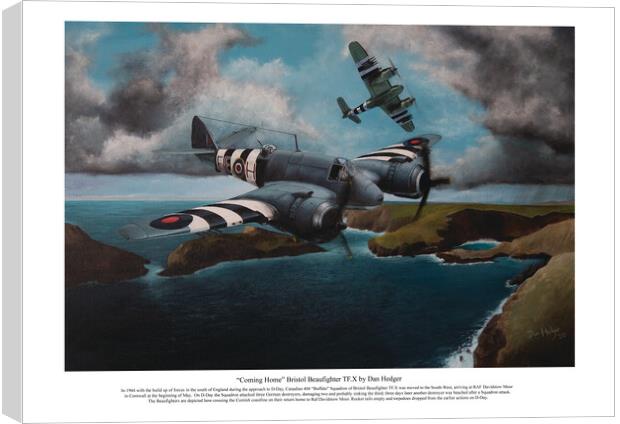 Coming Home -  Bristol Beaufighter TF.X Canvas Print by Aviator Art Studio