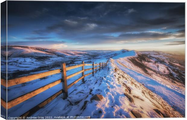 Great Ridge Peak District Canvas Print by Andy Gray