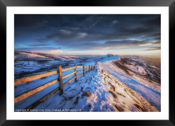 Great Ridge Peak District Framed Mounted Print by Andy Gray