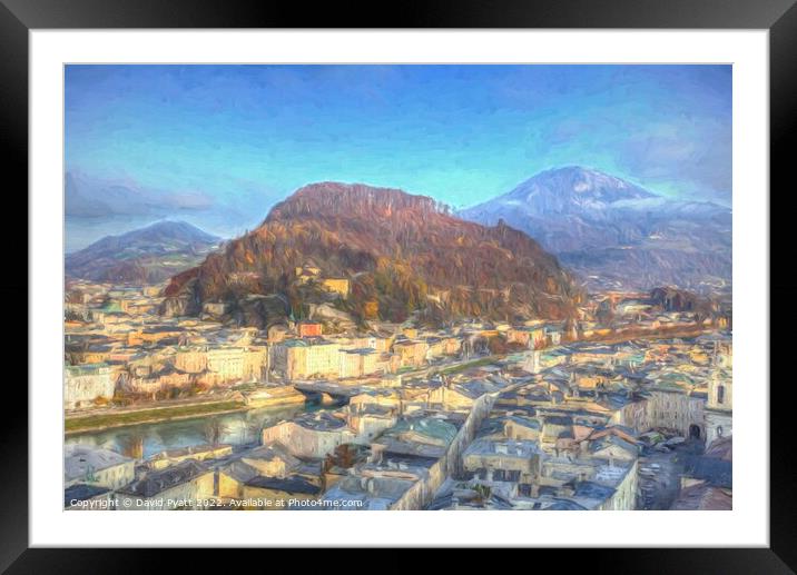 Salzburg City Art    Framed Mounted Print by David Pyatt