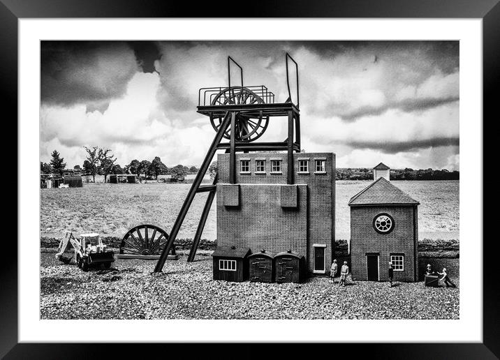 A Busy Day at Smallville Colliery Framed Mounted Print by Steve Purnell