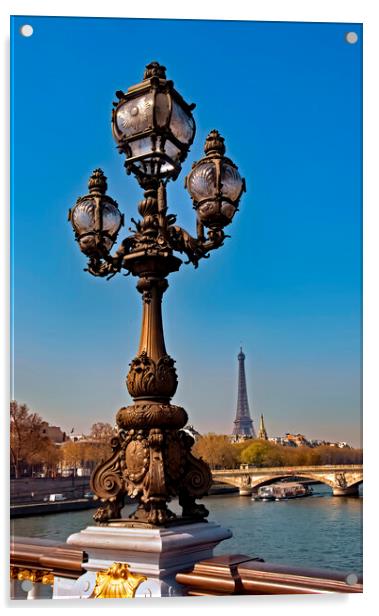 Pont Alexandre and Eiffel Tower Acrylic by Geoff Storey