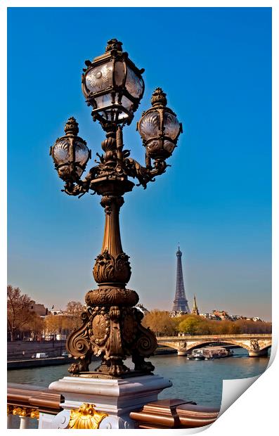 Pont Alexandre and Eiffel Tower Print by Geoff Storey
