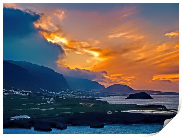 Tenerife Sunset (2) Print by Geoff Storey
