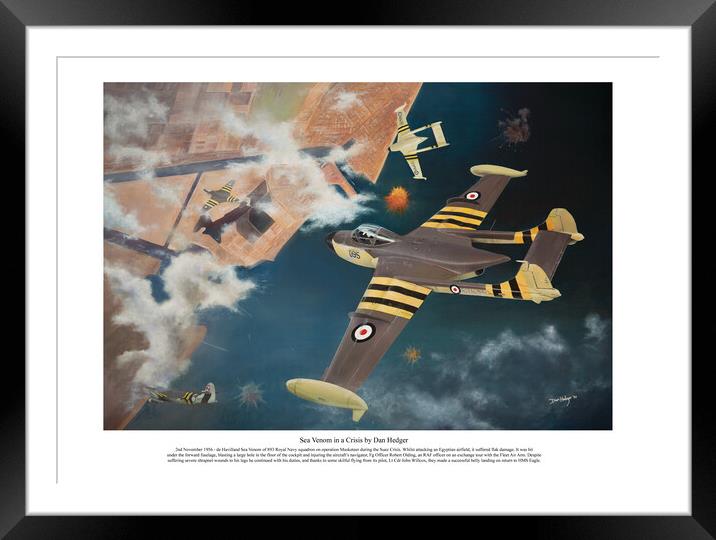 Sea Venom in a crisis -  a Royal Navy attack by dan hedger  Framed Mounted Print by Aviator Art Studio