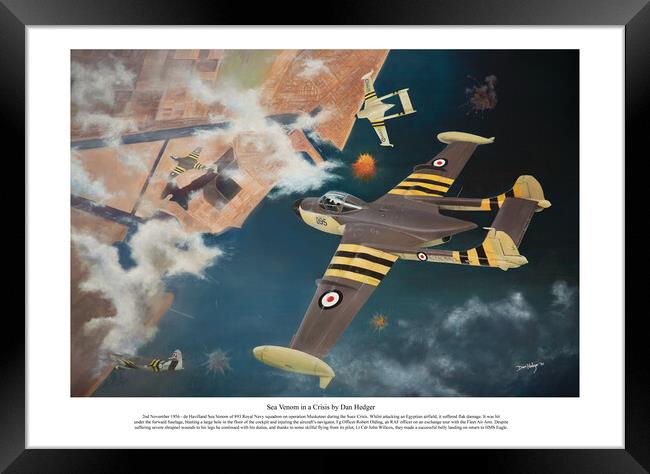 Sea Venom in a crisis -  a Royal Navy attack by dan hedger  Framed Print by Aviator Art Studio