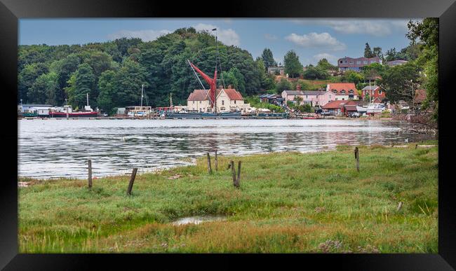 Tranquil Pin Mill Harbour Framed Print by Kevin Snelling