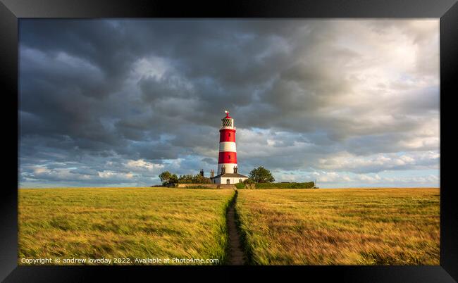 storm clouds at Happisburgh Framed Print by andrew loveday