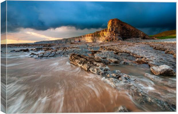 Nash Point the Monknash Coast of the Vale of Glamorgan in south Wales Canvas Print by J.Tom L.Photography