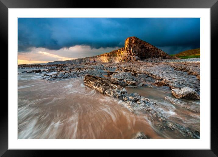 Nash Point the Monknash Coast of the Vale of Glamorgan in south Wales Framed Mounted Print by J.Tom L.Photography