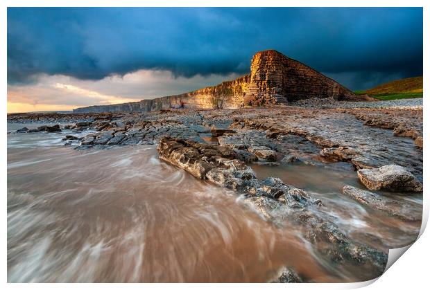 Nash Point the Monknash Coast of the Vale of Glamorgan in south Wales Print by J.Tom L.Photography