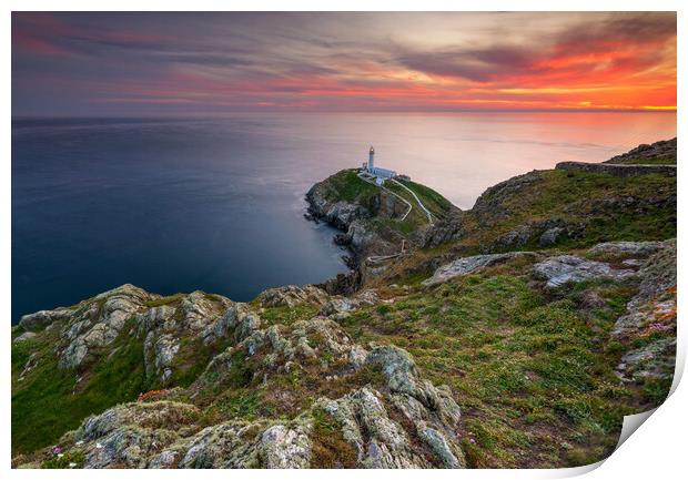 South Stack lighthouse  Holy Island  Anglesey, Wales Print by J.Tom L.Photography