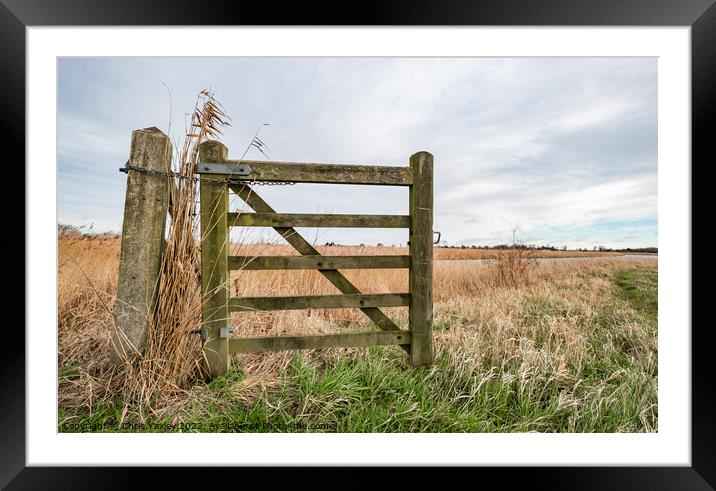 Rural gate, Norfolk Framed Mounted Print by Chris Yaxley