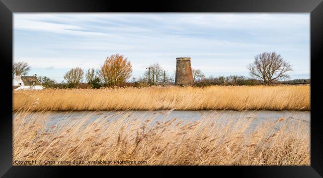 Drainage mill, Norfolk Broads Framed Print by Chris Yaxley