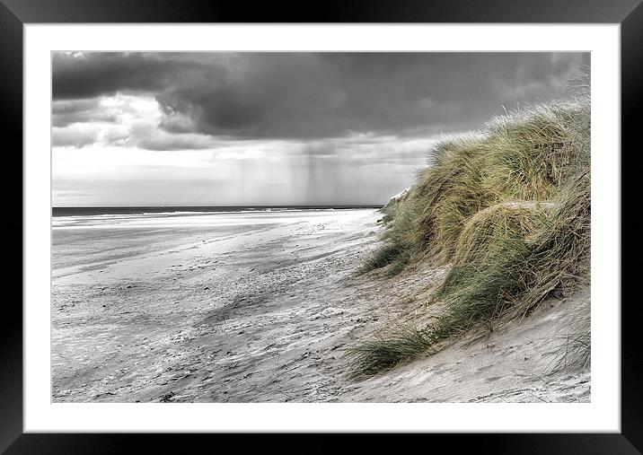 Passing Storm on Bamburgh Beach Framed Mounted Print by Kevin Tate