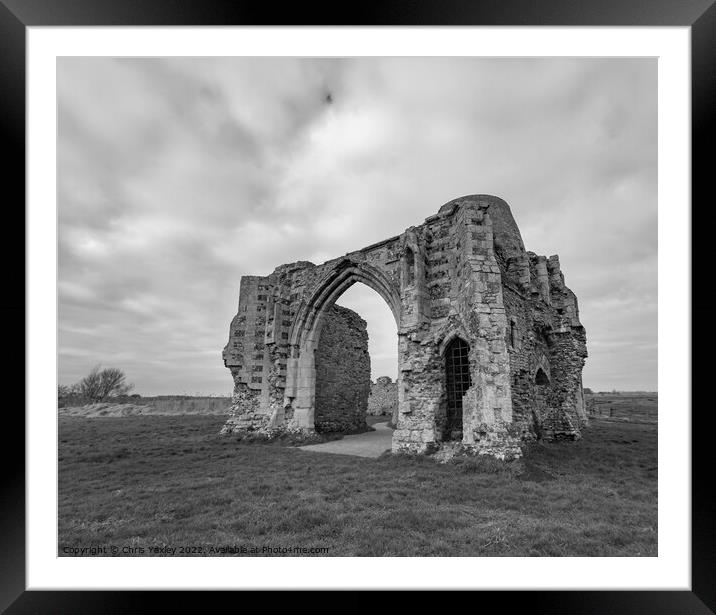 St Benet's Abbey, Norfolk Framed Mounted Print by Chris Yaxley