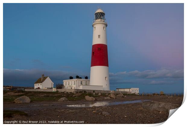 Portland Bill Lighthouse reflections. Print by Paul Brewer