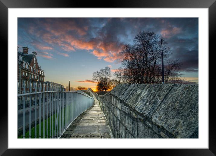 York City Wall Sunset Framed Mounted Print by Alison Chambers