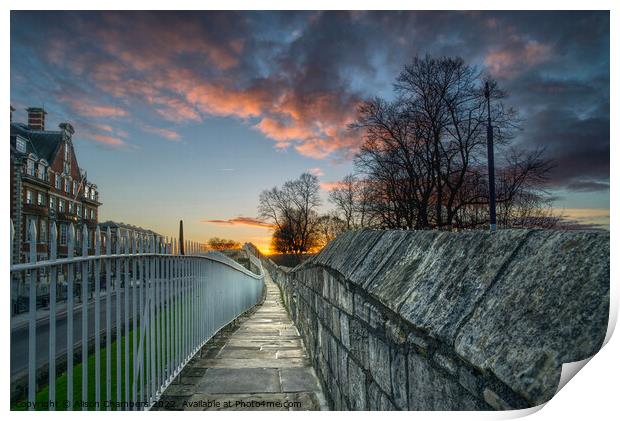 York City Wall Sunset Print by Alison Chambers