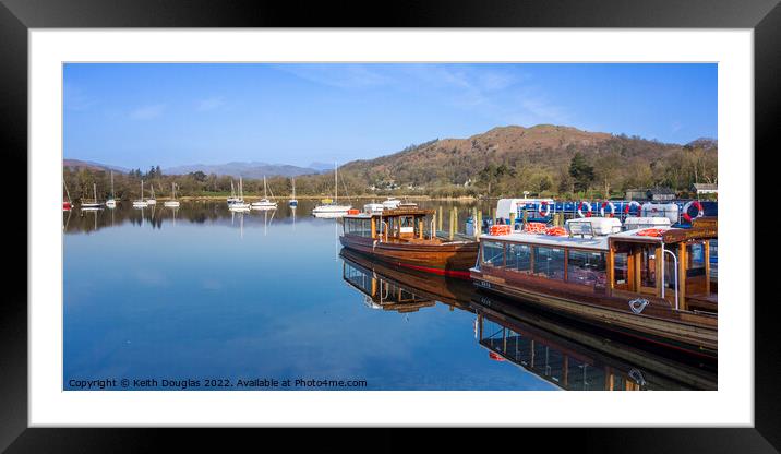 Boats at Ambleside Framed Mounted Print by Keith Douglas