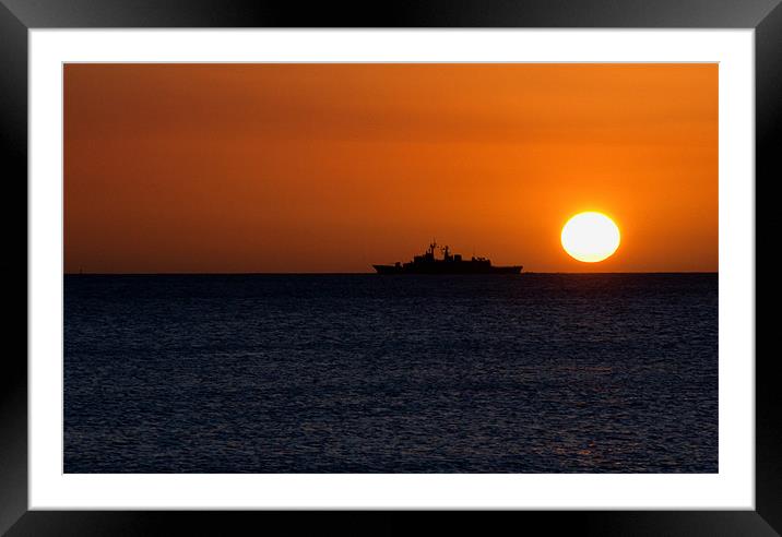 Battleship Sunset Framed Mounted Print by Rob Hawkins