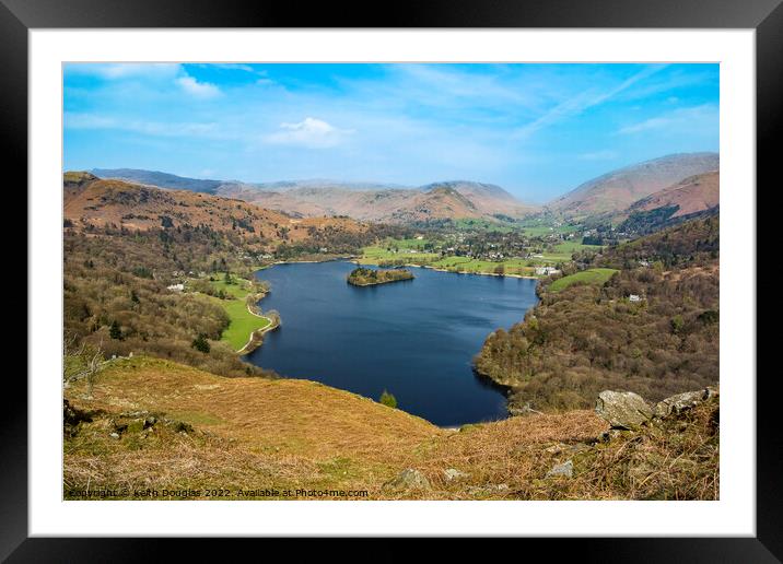 Grasmere from Loughrigg Fell Framed Mounted Print by Keith Douglas