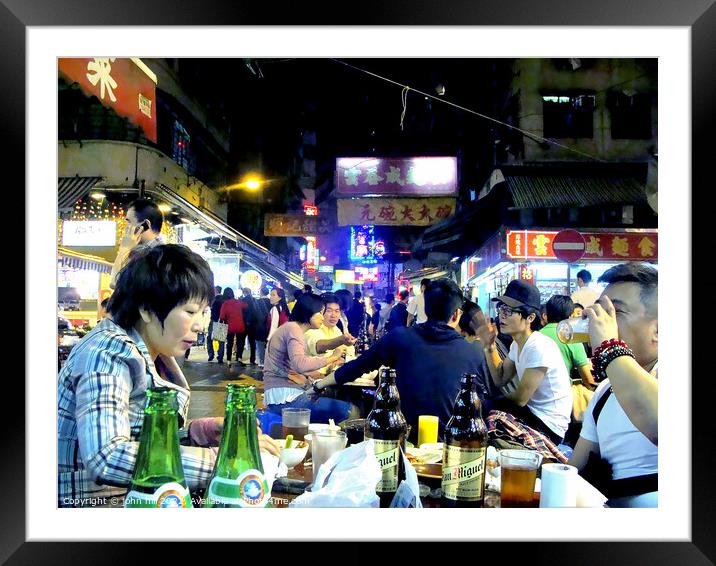 Temple Street, Hong Kong. Framed Mounted Print by john hill