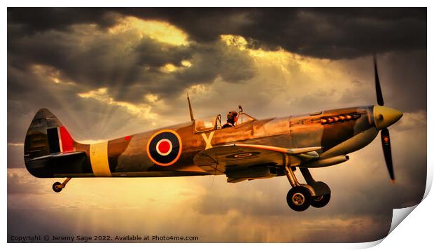 Spitfire Print by Jeremy Sage