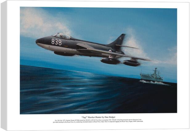 “Tag!” Hawker Hunter by Dan Hedger Canvas Print by Aviator Art Studio
