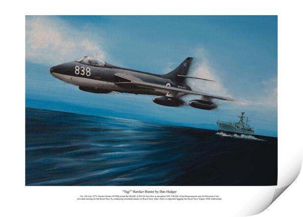 “Tag!” Hawker Hunter by Dan Hedger Print by Aviator Art Studio