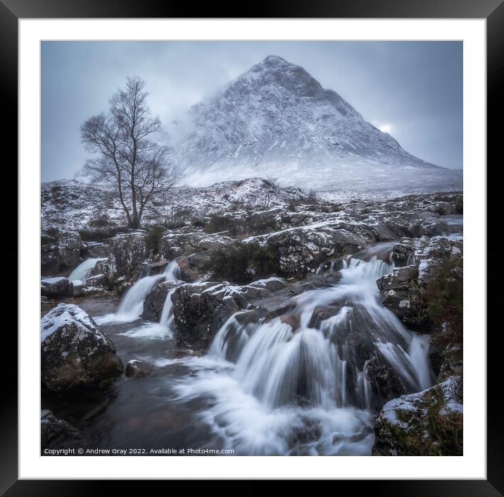 Buachaille Etive Mòr Winter Framed Mounted Print by Andy Gray