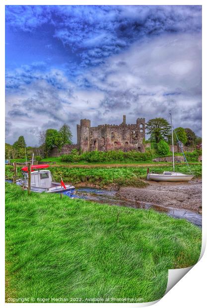 Exquisite Laugharne Castle Print by Roger Mechan