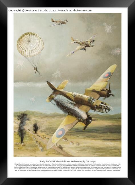 “Lucky Jim” - RAF Martin Baltimore bomber escape by Dan Hedger Framed Print by Aviator Art Studio