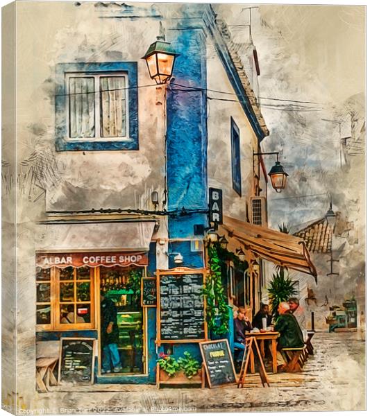 The Albar Coffee shop in Alvor, Portugal,  Canvas Print by Brian Tarr
