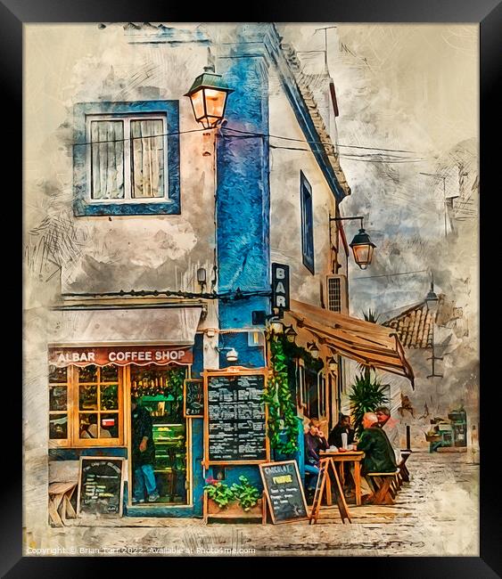 The Albar Coffee shop in Alvor, Portugal,  Framed Print by Brian Tarr