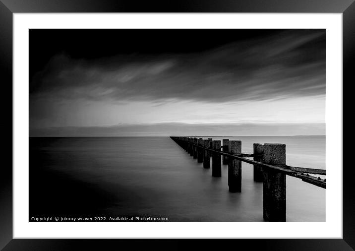 Shoebury East Boom Black and White Long Exposure Framed Mounted Print by johnny weaver