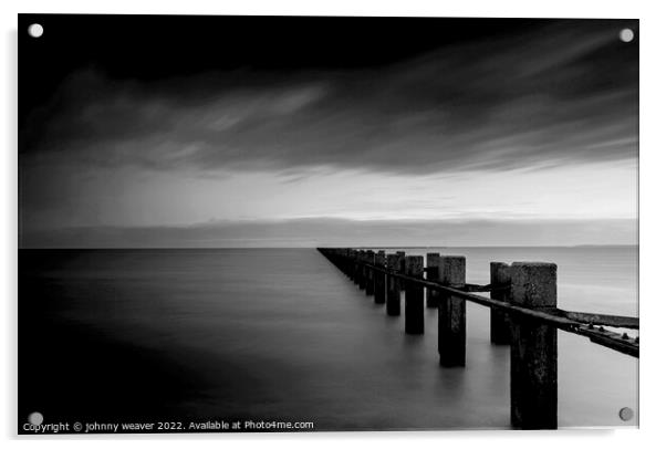 Shoebury East Boom Black and White Long Exposure Acrylic by johnny weaver