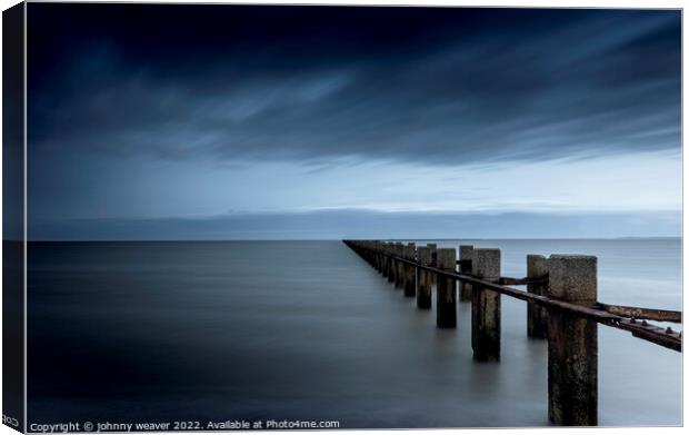 Shoebury East Boom in Colour Long Exposure  Canvas Print by johnny weaver