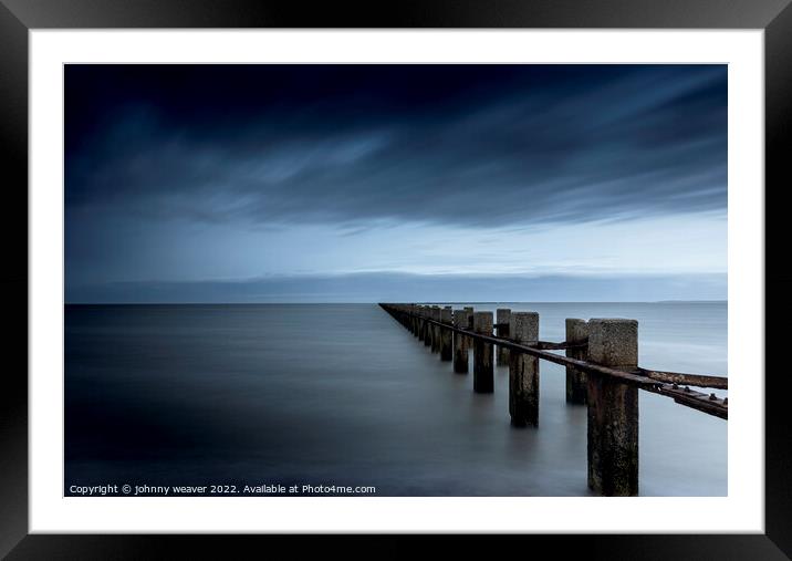Shoebury East Boom in Colour Long Exposure  Framed Mounted Print by johnny weaver