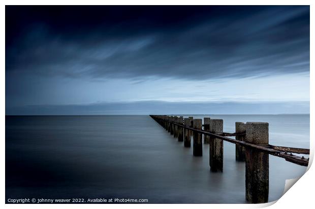 Shoebury East Boom in Colour Long Exposure  Print by johnny weaver