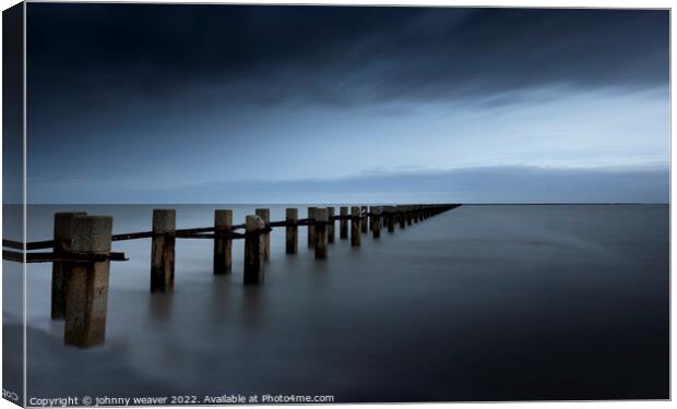 Shoebury East Boom in Colour Long Exposure Canvas Print by johnny weaver
