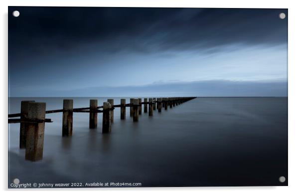 Shoebury East Boom in Colour Long Exposure Acrylic by johnny weaver