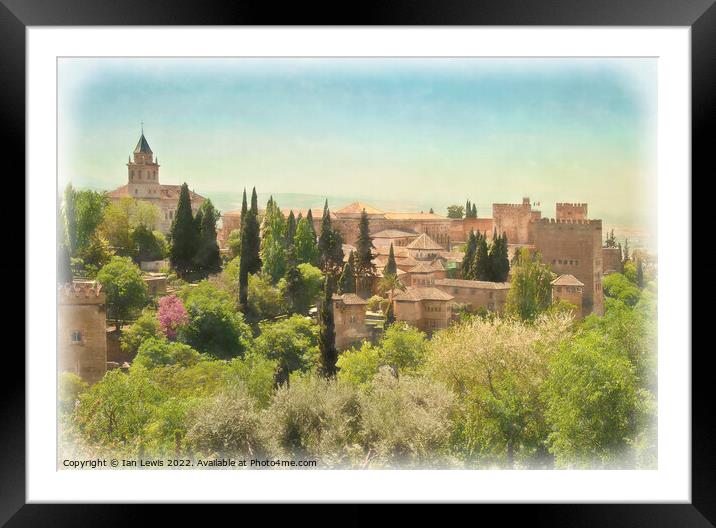 A View of the Alhambra Palace Framed Mounted Print by Ian Lewis