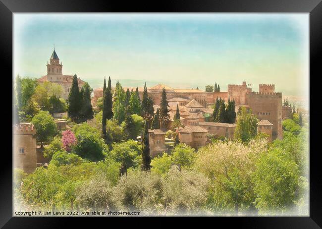 A View of the Alhambra Palace Framed Print by Ian Lewis